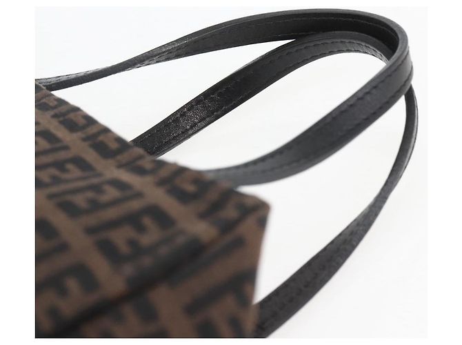 FENDI Zucchino Canvas Hand Bag Black - vista 8
