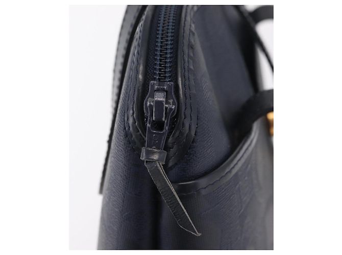 Christian Dior Trotter Canvas Hand Bag PVC Navy Gold - vista 14