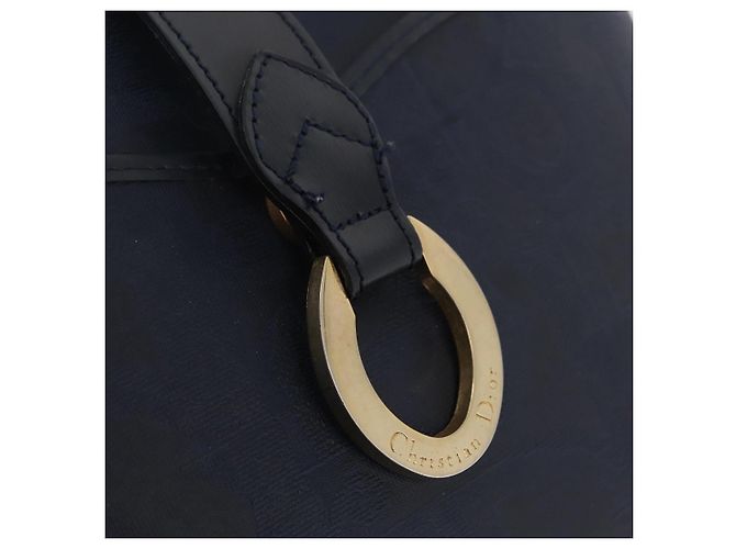 Christian Dior Trotter Canvas Hand Bag PVC Navy Gold - vista 15