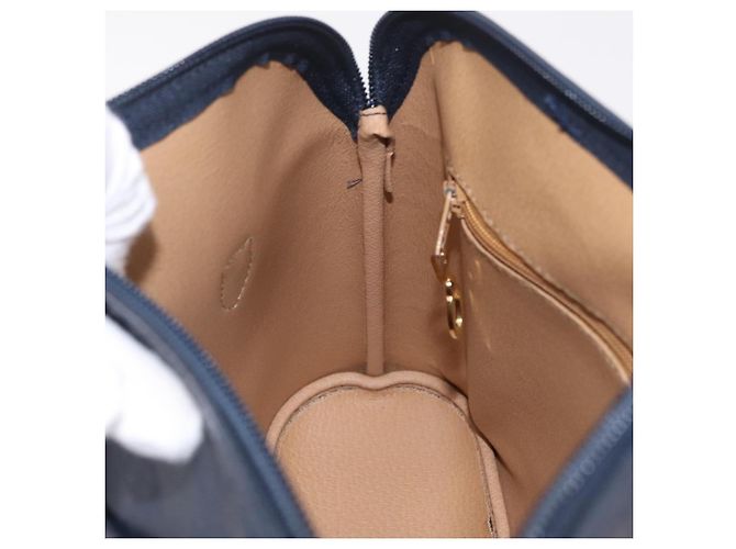 Christian Dior Trotter Canvas Hand Bag PVC Navy Gold - vista 19