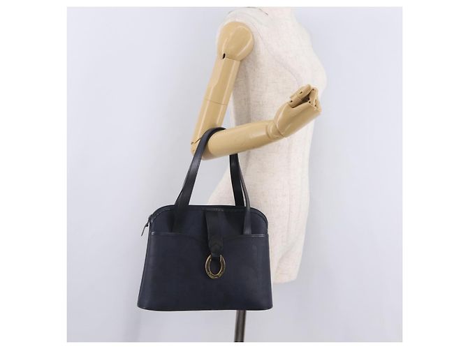 Christian Dior Trotter Canvas Hand Bag PVC Navy Gold - vista 25