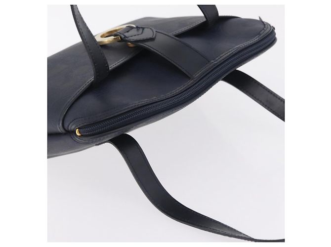 Christian Dior Trotter Canvas Hand Bag PVC Navy Gold - vista 6