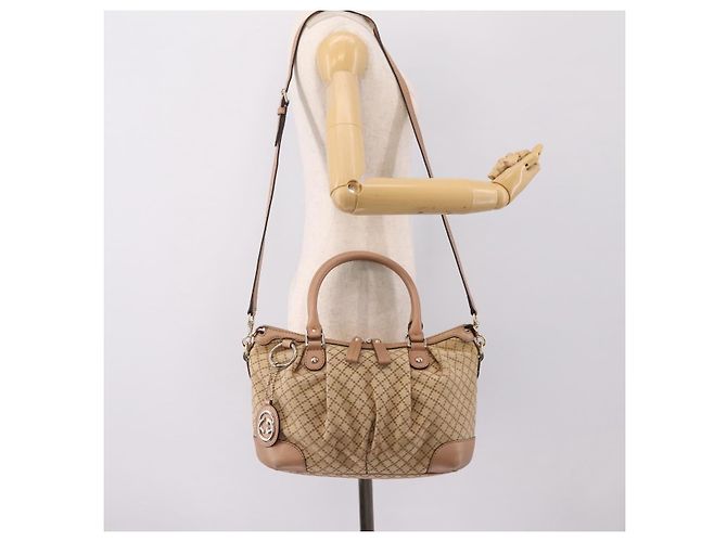 GUCCI GG Canvas Hand Bag 2way Beige Gold 247902 - vista 25