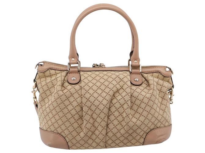 GUCCI GG Canvas Hand Bag 2way Beige Gold 247902 - vista 3