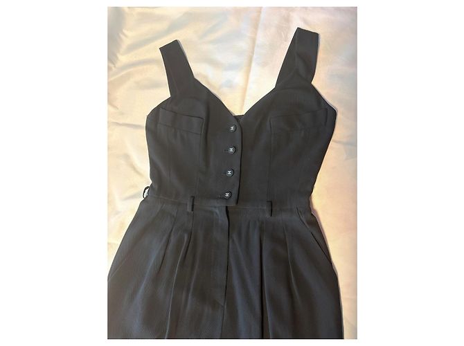 Chanel Abendkleid Schwarz Wolle - Ansicht 3