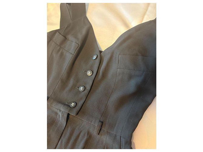 Chanel Abendkleid Schwarz Wolle - Ansicht 6
