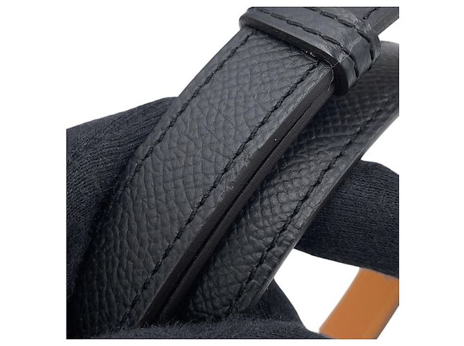 Hermès Hermes Kelly Belt 18 Gürtel Schwarzes Epsom Leder - Ansicht 6