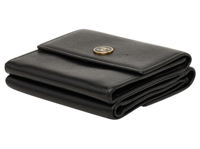 Cartera larga de cuero bi-fold Chanel CC Button - vista 3