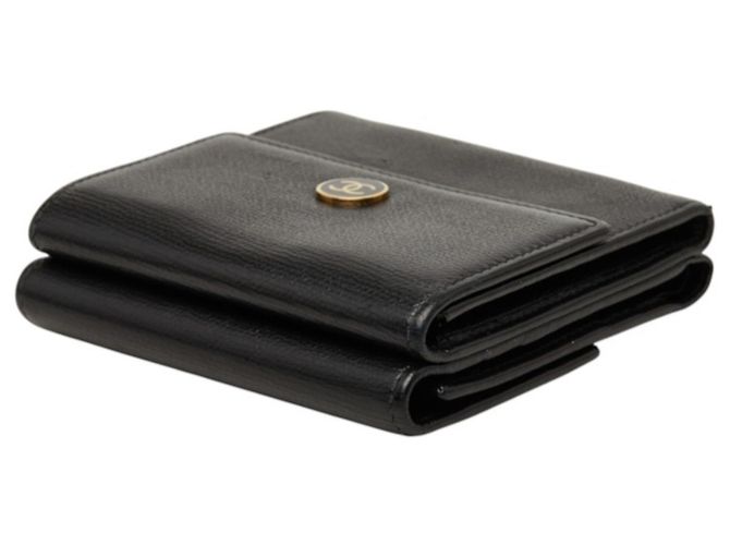 Cartera larga de cuero bi-fold Chanel CC Button - vista 4