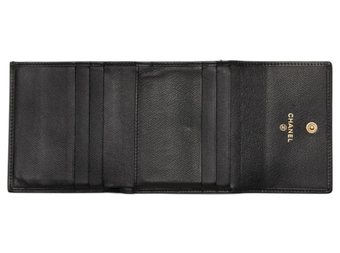 Cartera larga de cuero bi-fold Chanel CC Button - vista 5