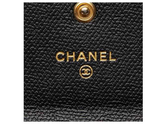 Cartera larga de cuero bi-fold Chanel CC Button - vista 6