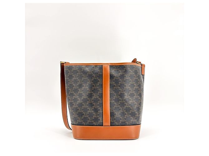 Céline Celine Bucket Triomphe Coated Canvas Medium - vista 2