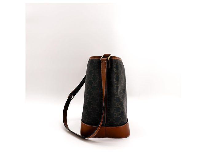 Céline Celine Bucket Triomphe Coated Canvas Medium - vista 4