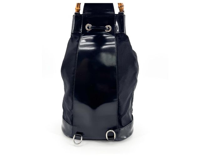 Gucci Vintage Bamboo Drawstring Suede and Leather - vista 2