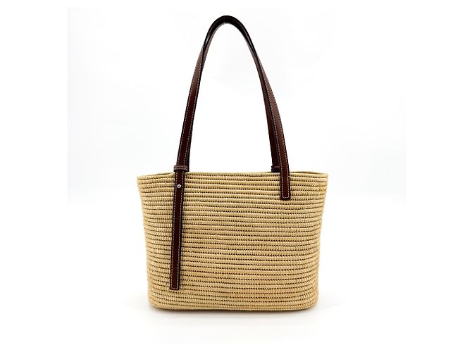 Loewe Square Basket Mini aus gewebter Raffia und Leder - Ansicht 2