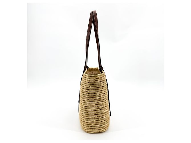 Loewe Square Basket Mini aus gewebter Raffia und Leder - Ansicht 3