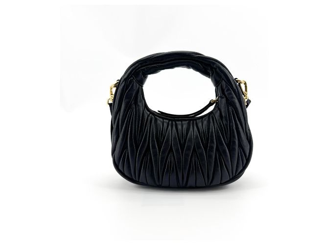 Miu Miu Wander Hobo Matelasse Leather Micro - vista 2