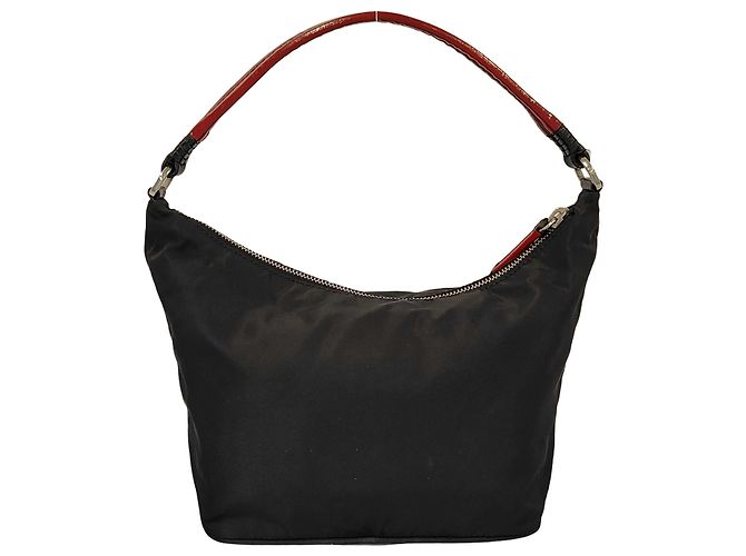 Prada Borsa Hobo con zip in nylon e pelle vernita - vista 2