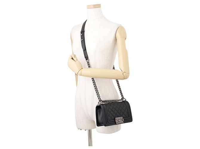 Borsa a tracolla Chanel Boy Small Matelassé - vista 5