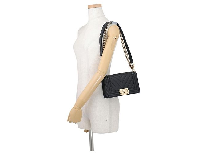 Borsa Chanel Boy Small Chevron V-Stitch - vista 4