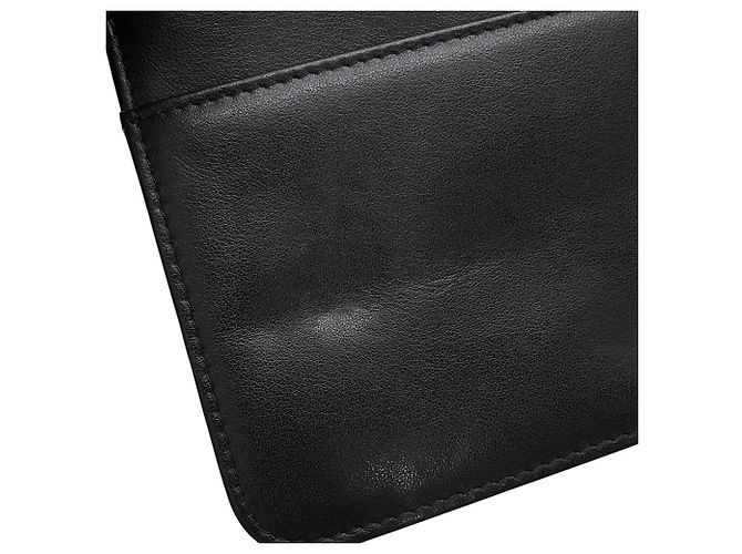 Borsa a tracolla Chanel in pelle di vitello grana nera - vista 10