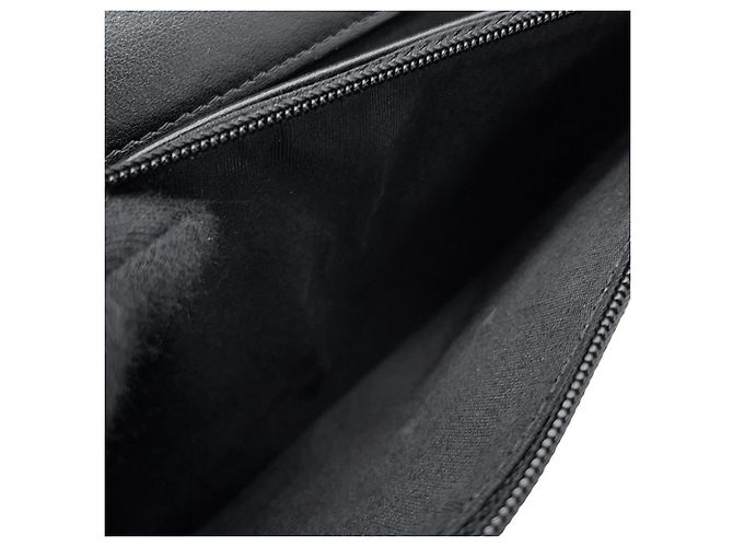 Borsa a tracolla Chanel in pelle di vitello grana nera - vista 12