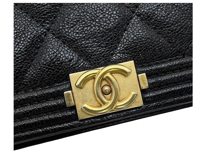 Borsa a tracolla Chanel in pelle di vitello grana nera - vista 13