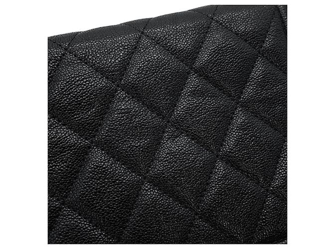 Borsa a tracolla Chanel in pelle di vitello grana nera - vista 8