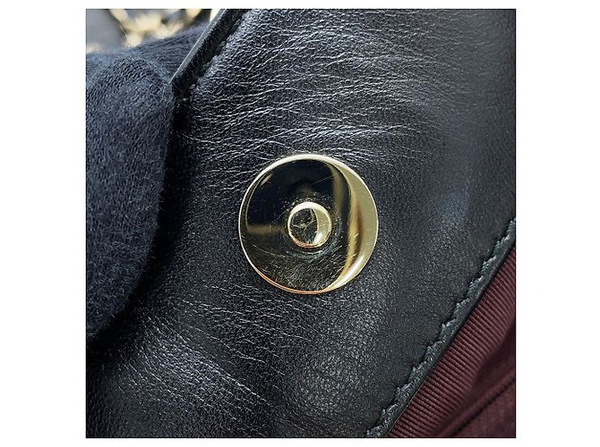 Borsa Tote con catena Chanel in pelle d'agnello nera - vista 14
