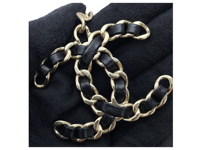 Borsa Tote con catena Chanel in pelle d'agnello nera - vista 15