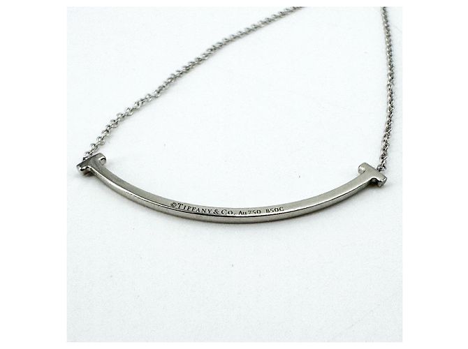 Pendentif Tiffany & Co. T Smile en or blanc 18K et diamants - vue 4