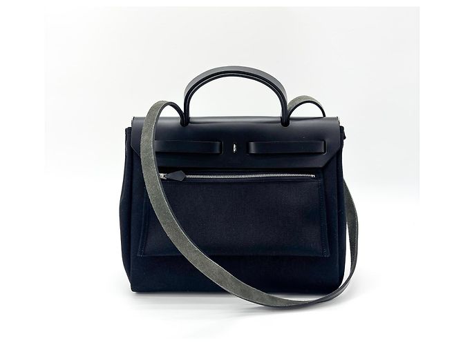Hermès Hermes Herbag Zip Leather and Toile 31 - vista 2