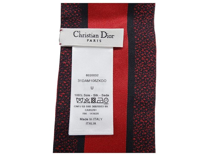 Sciarpa in seta rossa e nera Christian Dior - vista 4