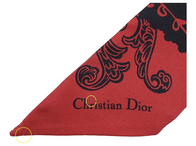 Sciarpa in seta rossa e nera Christian Dior - vista 6
