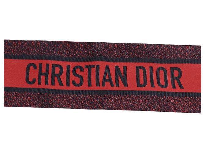 Sciarpa in seta rossa e nera Christian Dior - vista 7