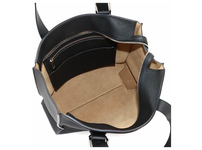 mala Tote Loewe em couro preto com fivela e fecho de correr - vista 7