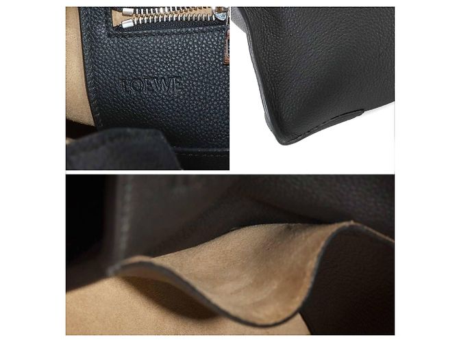 mala Tote Loewe em couro preto com fivela e fecho de correr - vista 8