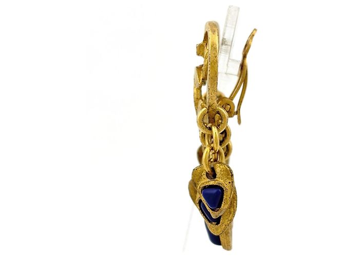 Orecchini a clip Chanel Blue and Gold - vista 2