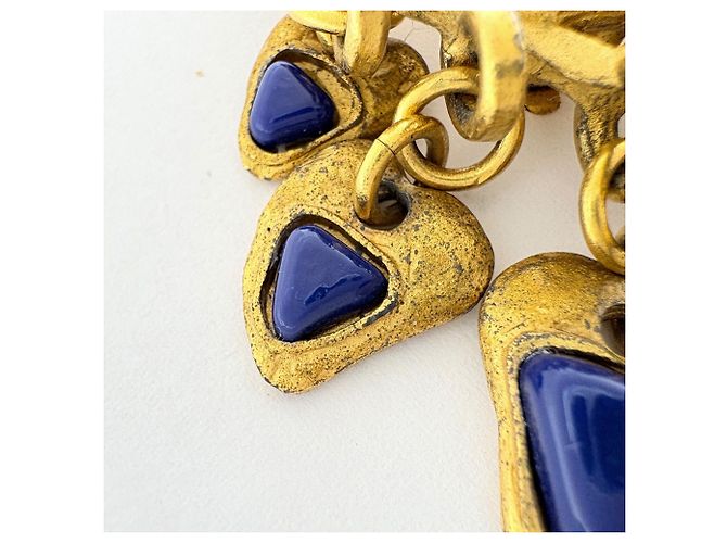 Orecchini a clip Chanel Blue and Gold - vista 5