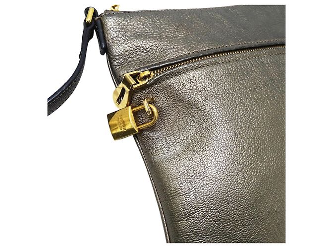 Borsa a mano in pelle Loewe in Bronzo e Grigio Metallizzato - vista 10
