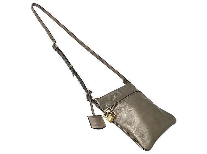 Borsa a mano in pelle Loewe in Bronzo e Grigio Metallizzato - vista 4