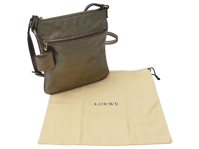 Borsa a mano in pelle Loewe in Bronzo e Grigio Metallizzato - vista 7