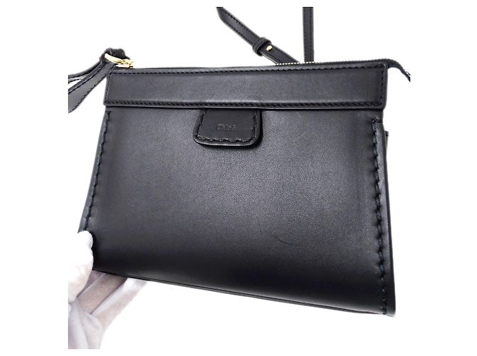 Borsa a mano Chloé Edith in pelle nera - vista 9