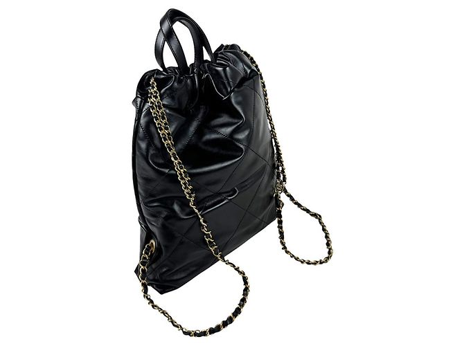 Zaino Chanel in pelle nera - vista 11
