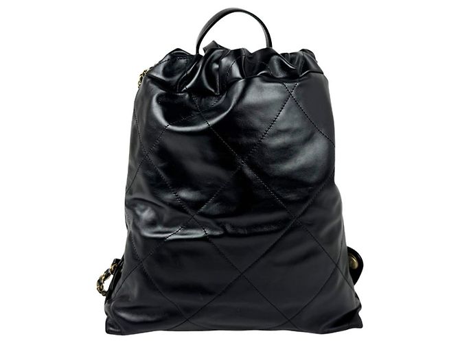 Zaino Chanel in pelle nera - vista 3