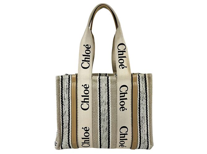 Borsa Tote Chloé Woody Medium - vista 3