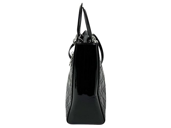 Borsa Christian Dior Lady Large in pelle verniciata nera - vista 2