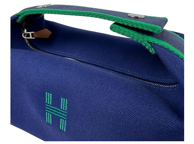 Hermès Borsa Hermes Bride à Black PM Toile H - vista 10