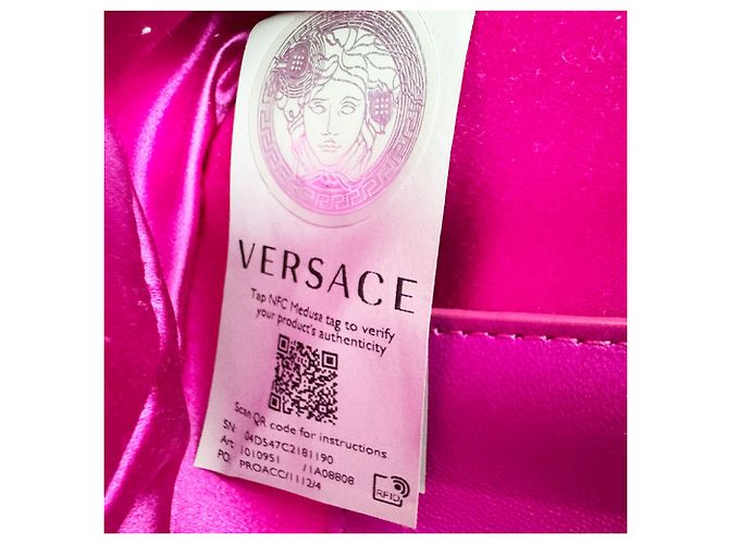 Borsa a tracolla in raso Versace Rosa - vista 13