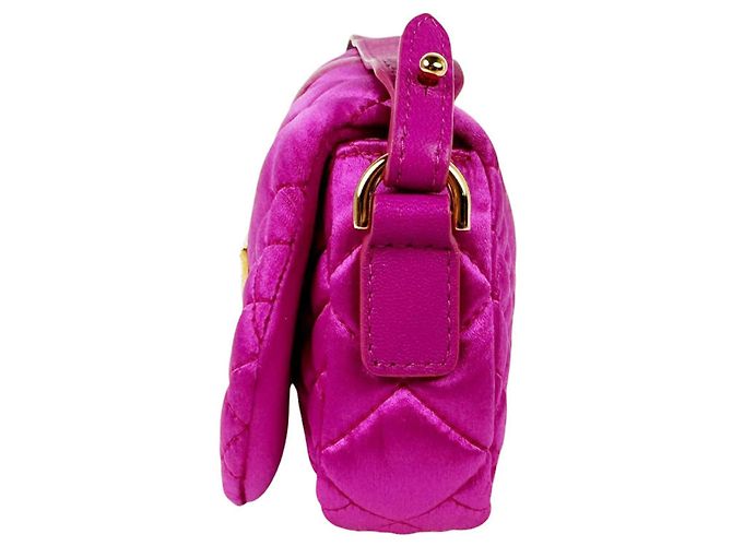 Borsa a tracolla in raso Versace Rosa - vista 2